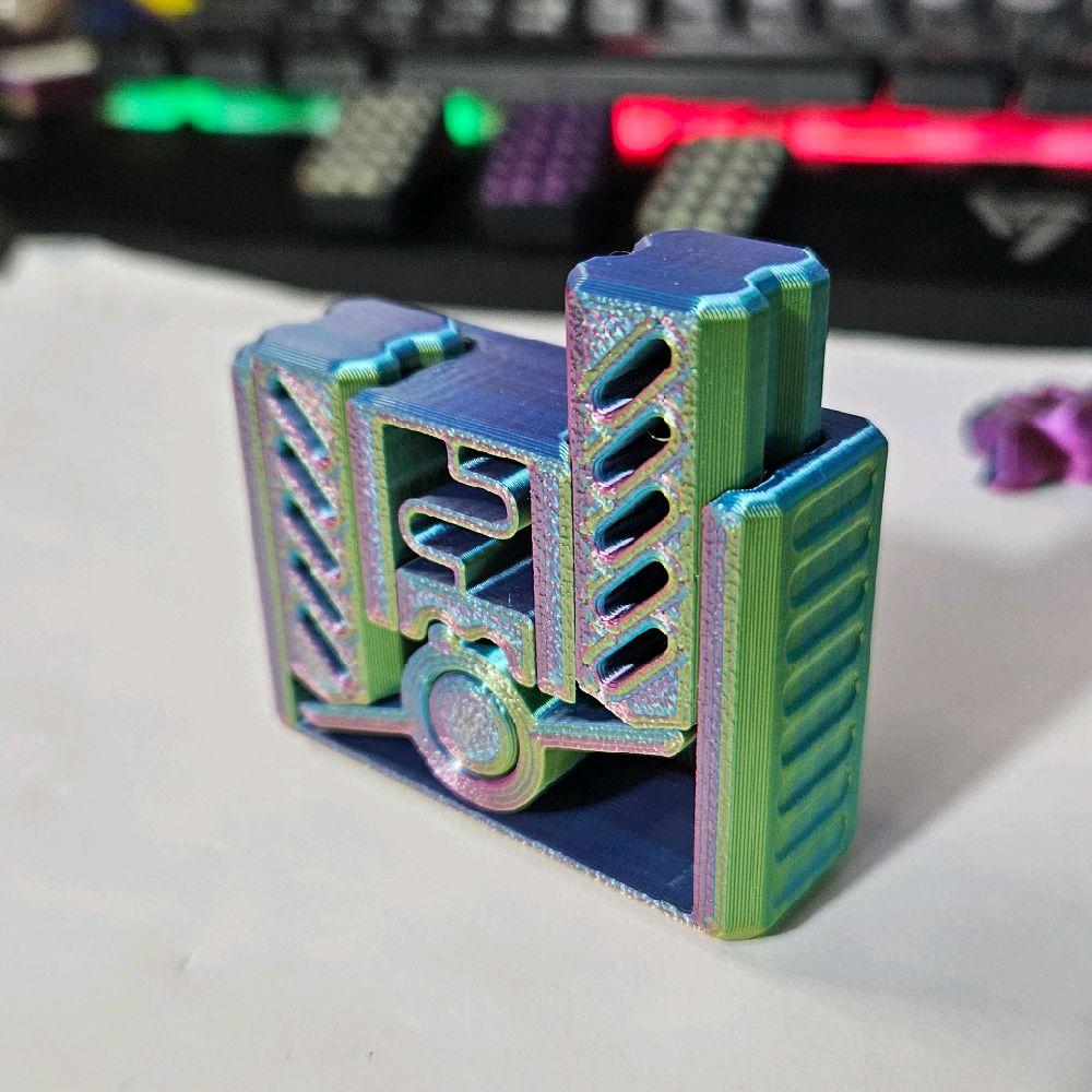 Switch Block Multicolour Fidget Toy with Unique Design and Coloured Stripes - Image 2