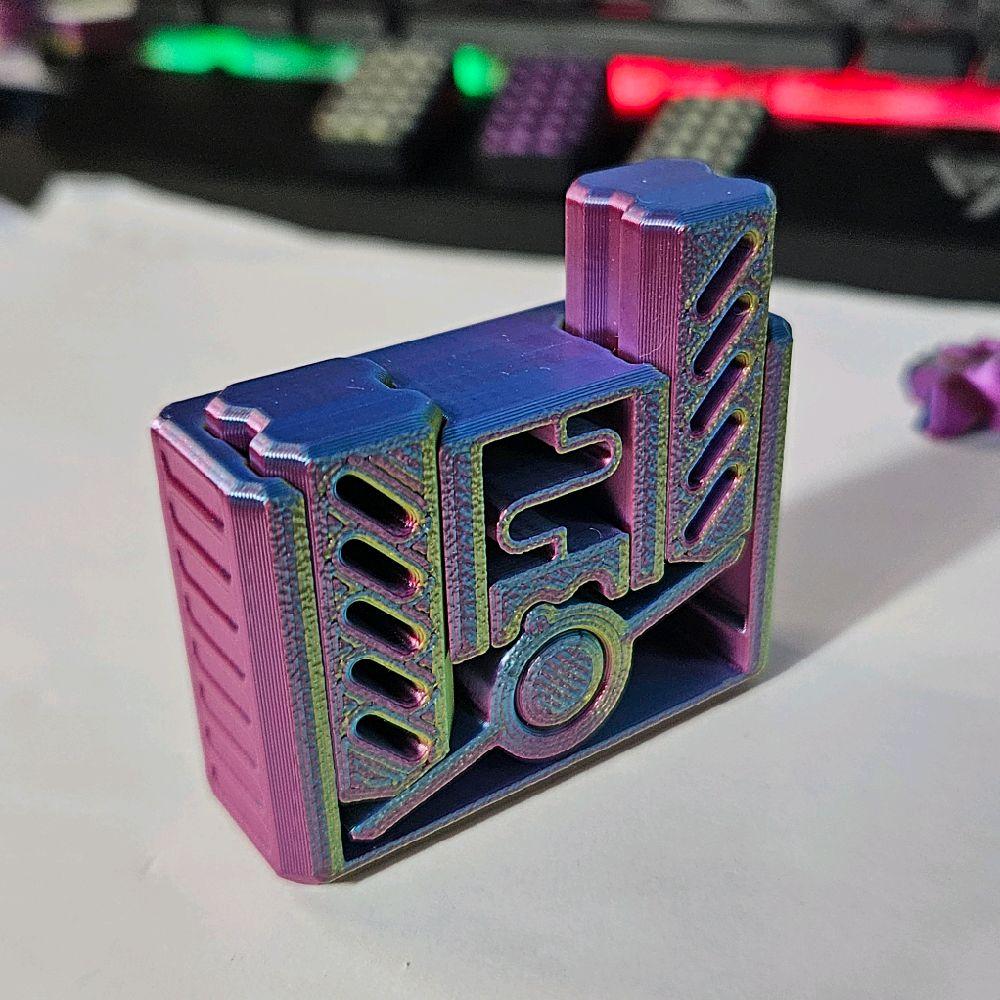 Switch Block Multicolour Fidget Toy with Unique Design and Coloured Stripes - Image 3