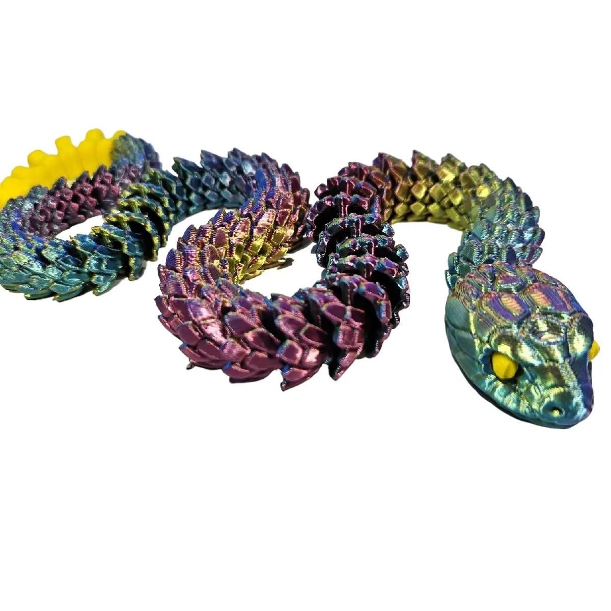 GS3Ds 3D Printed Articulated Snake - Unique and Fascinating Decor Piece. Autism and ADHD. fidgetstoys Eye Nature